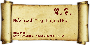 Mészöly Hajnalka névjegykártya