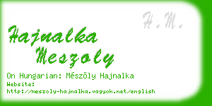 hajnalka meszoly business card